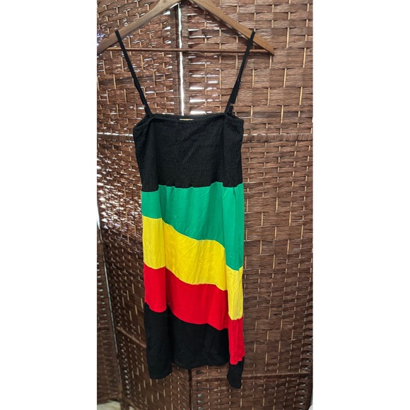 Cynthia Mehur Dress Sleeveless Colorblock Green Yellow Red Size XL - Picture 2 of 7